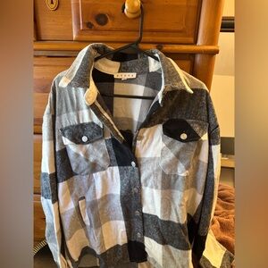 Gray and Black Plaid shacket